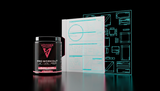 Voyager pre-workout label literacy editorial visual